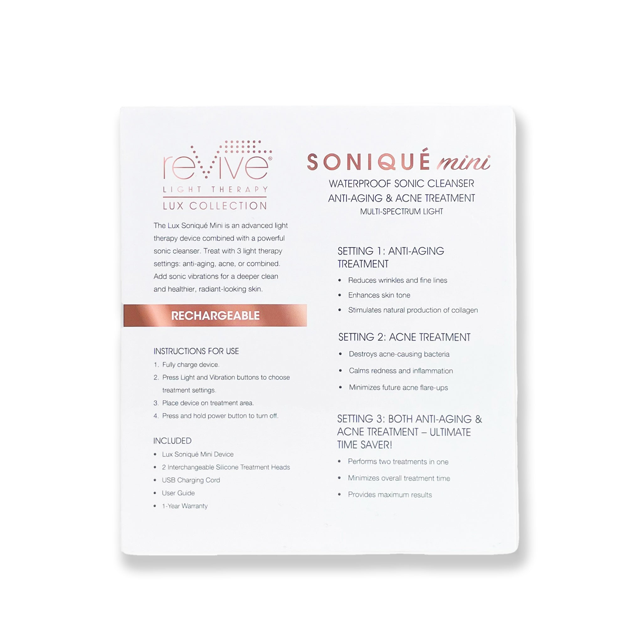reVive Lux Sonique Mini Cleanser Anti-Aging & Acne